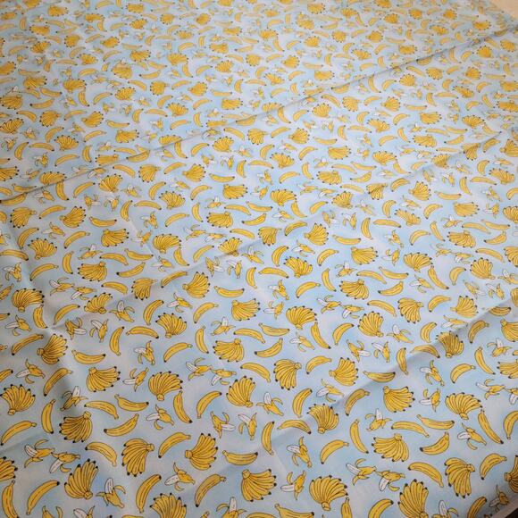 Hancock Fabrics Cotton 1ydx44 Bananas Print Blue Yellow Quilting Sewing Fabric - Picture 6 of 10